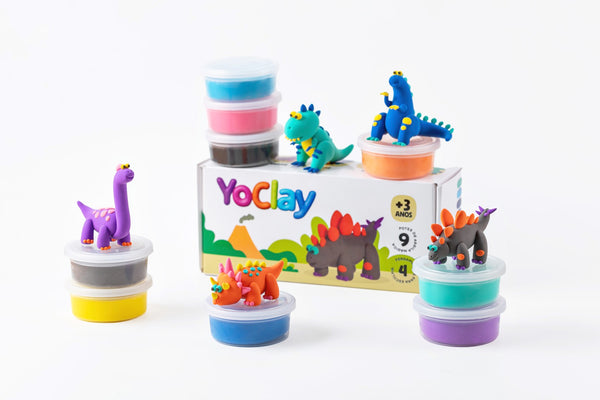 Yoclay Box 9 Cores - Coleção Dinossauros