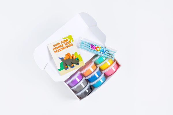 Yoclay Box 9 Cores - Coleção Dinossauros