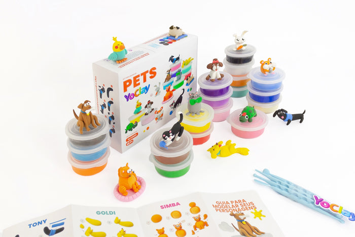 Yoclay Box 18 Cores - Coleção Pets
